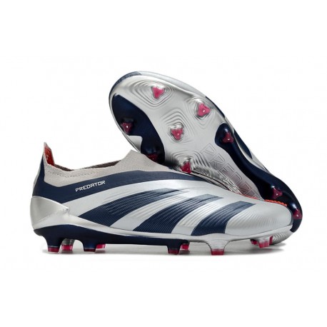 adidas Predator Elite Laceless FG Silver Navy Blue Red