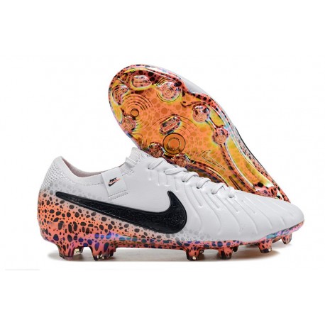 Nike Tiempo Legend 10 Elite FG Cleats White Black Orange