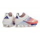 adidas F50+ LL FG Cleats Advancement - White Solar Red Lucid Blue