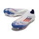 adidas F50+ FG Firm Ground Cleats Ftwr White Solar Red Lucid Blue