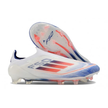 adidas F50 Elite Laceless FG Ftwr White Solar Red Lucid Blue