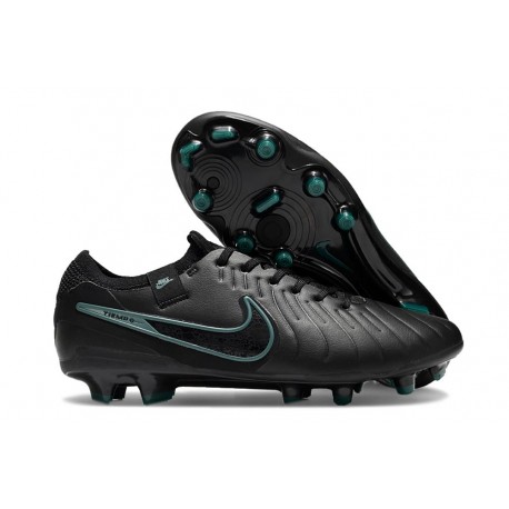 Nike Tiempo Legend 10 Elite FG Cleats Black Deep Jungle