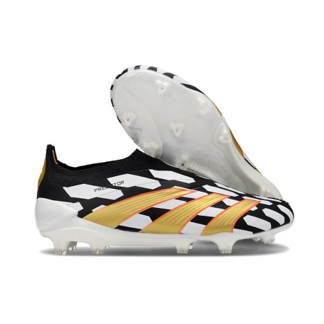 adidas Predator Elite Laceless FG Black Gold White