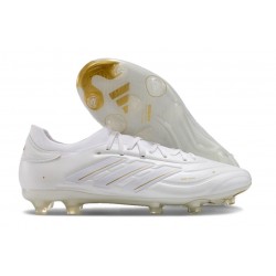 adidas Copa Pure 2 Elite+ FG Cleat Leather Ftwr White Gold Met