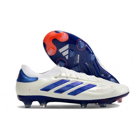 adidas Copa Pure 2 Elite+ FG Cleat Ftwr White Lucid Blue Solar Red