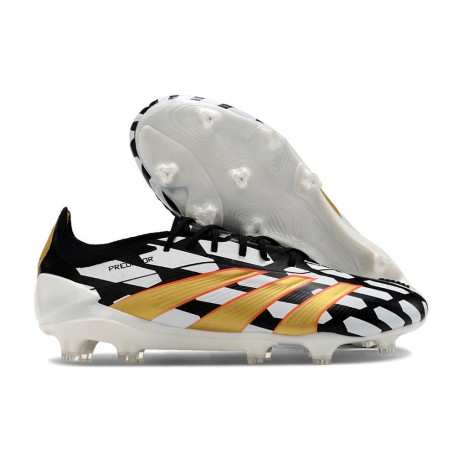 adidas Predator Low Elite Firm Ground Black White Gold