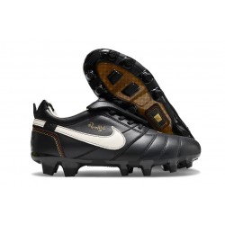 Nike Tiempo Legend X Elite Leather FG Ronaldo Black White