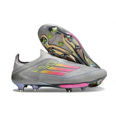 adidas F50+ LL FG Firm Ground Cleats Grey Pink Solar Yellow