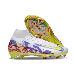 Nike Zoom Mercurial Superfly 10 Elite FG Boots White Purple Yellow