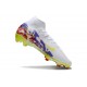 Nike Zoom Mercurial Superfly 10 Elite FG Boots White Purple Yellow