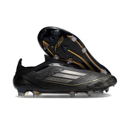 adidas F50 Elite Laceless FG Core Black Iron Met Gold Met