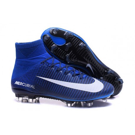 nike cleats blue and white