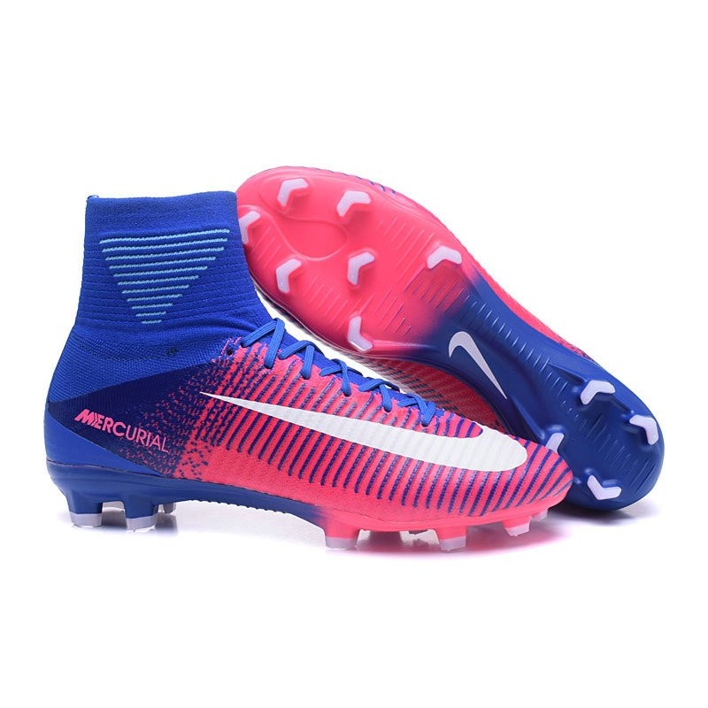 pink and blue cleats