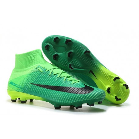 black and green nike boots