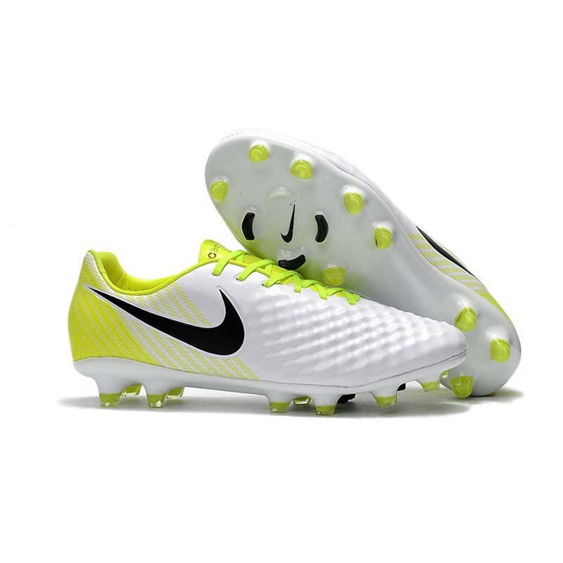 Firm-Ground Soccer Cleats White Black Volt